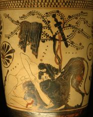 Héraclès combattant le lion de Némée - peintre de Diosphos- photo de Jastrow - Wikipédia 2006